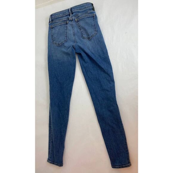 Alexander Wang Whip Mid Rise Skinny Jeans Washed Light Indigo Grunge Size 25 - Picture 2 of 12